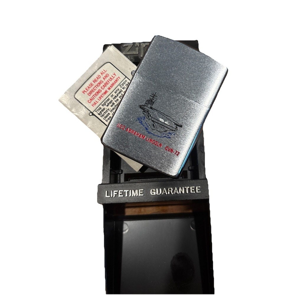 Rare New ZIPPO LIGHTER SUBMARINE USS ABRAHAM LINCOLN CVN-72 VINTAGE